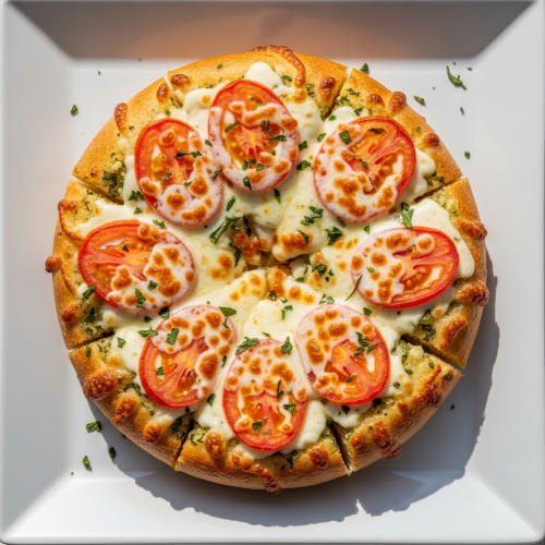 Garlic Bread With Fresh Tomato & Cheese 